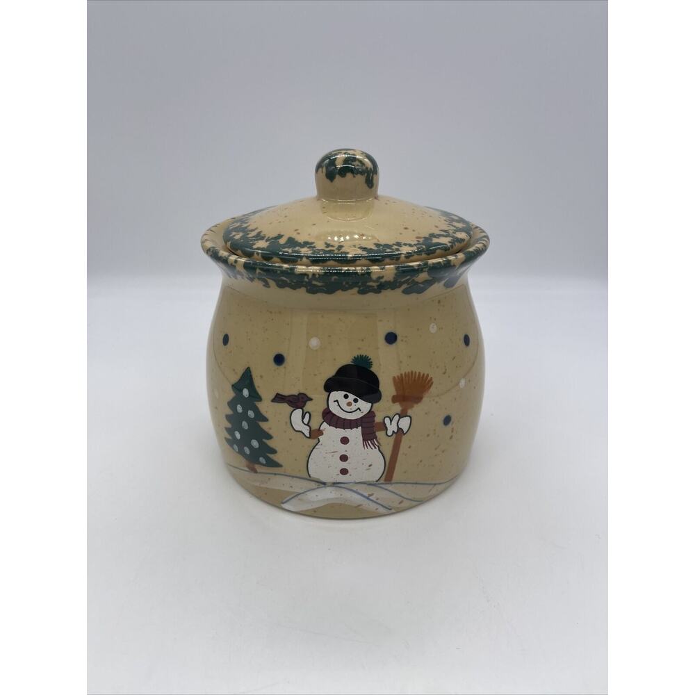 Snowman Cookie Jar LTD Commodities Spongeware Winter 25421 Christmas Holiday